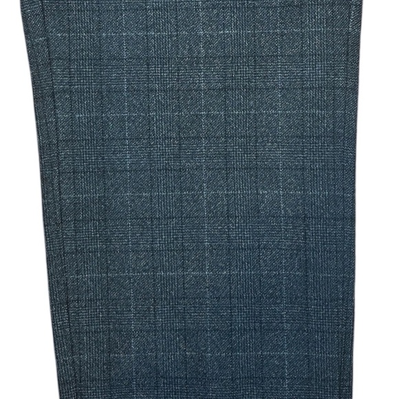 Ted Baker Tonal Check Blue Wool blend Trousers Sz 38R NWT - Picture 3 of 6
